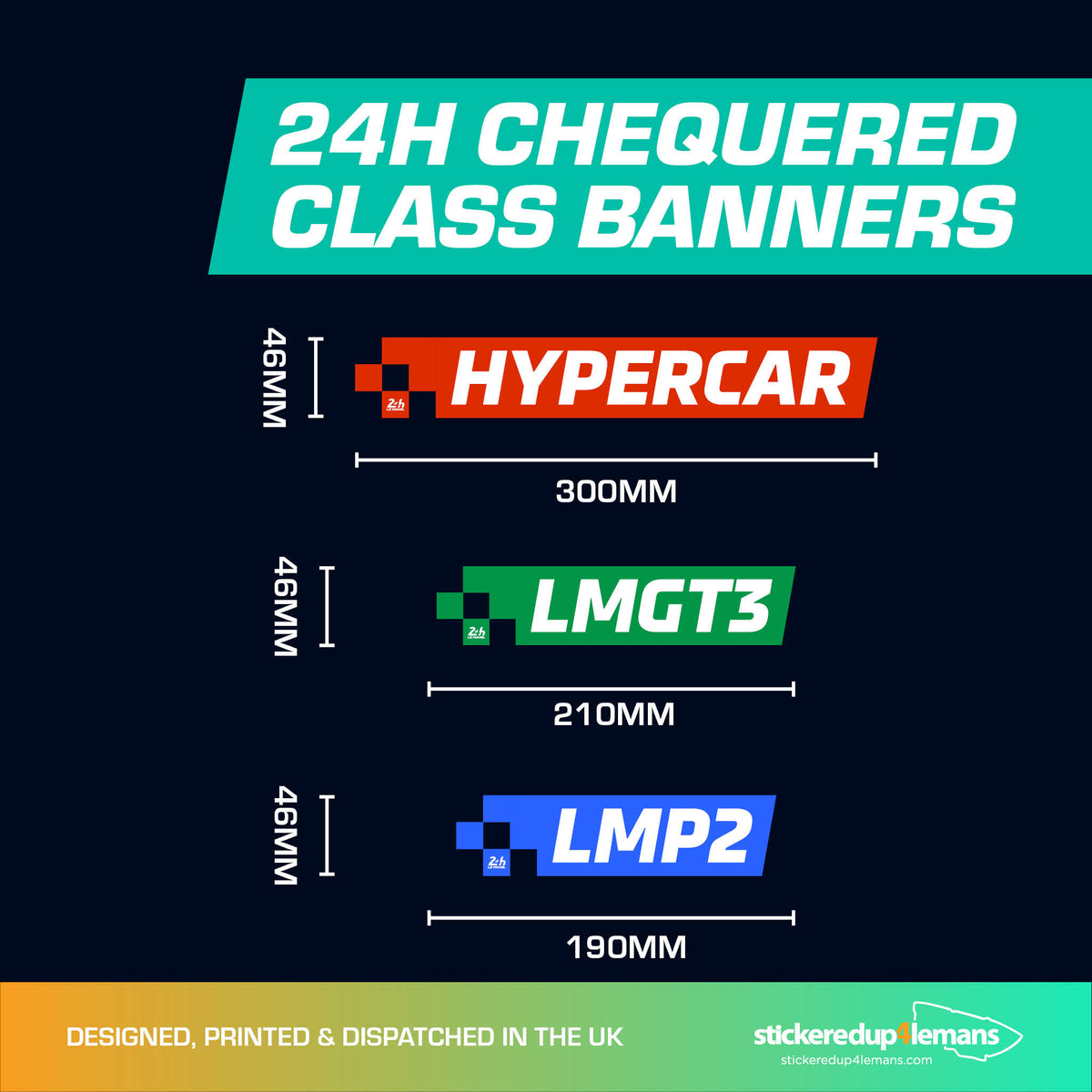 Official Le Mans 24h Chequered Class Banners Sticker