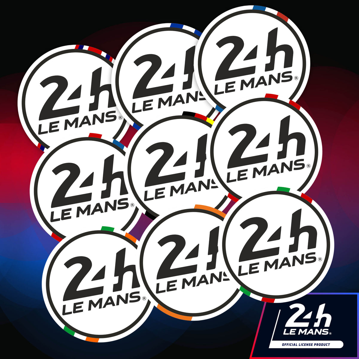 Official Le Mans 24h Le Mans Racing Door Roundels 395mm diameter (Pair of Stickers)