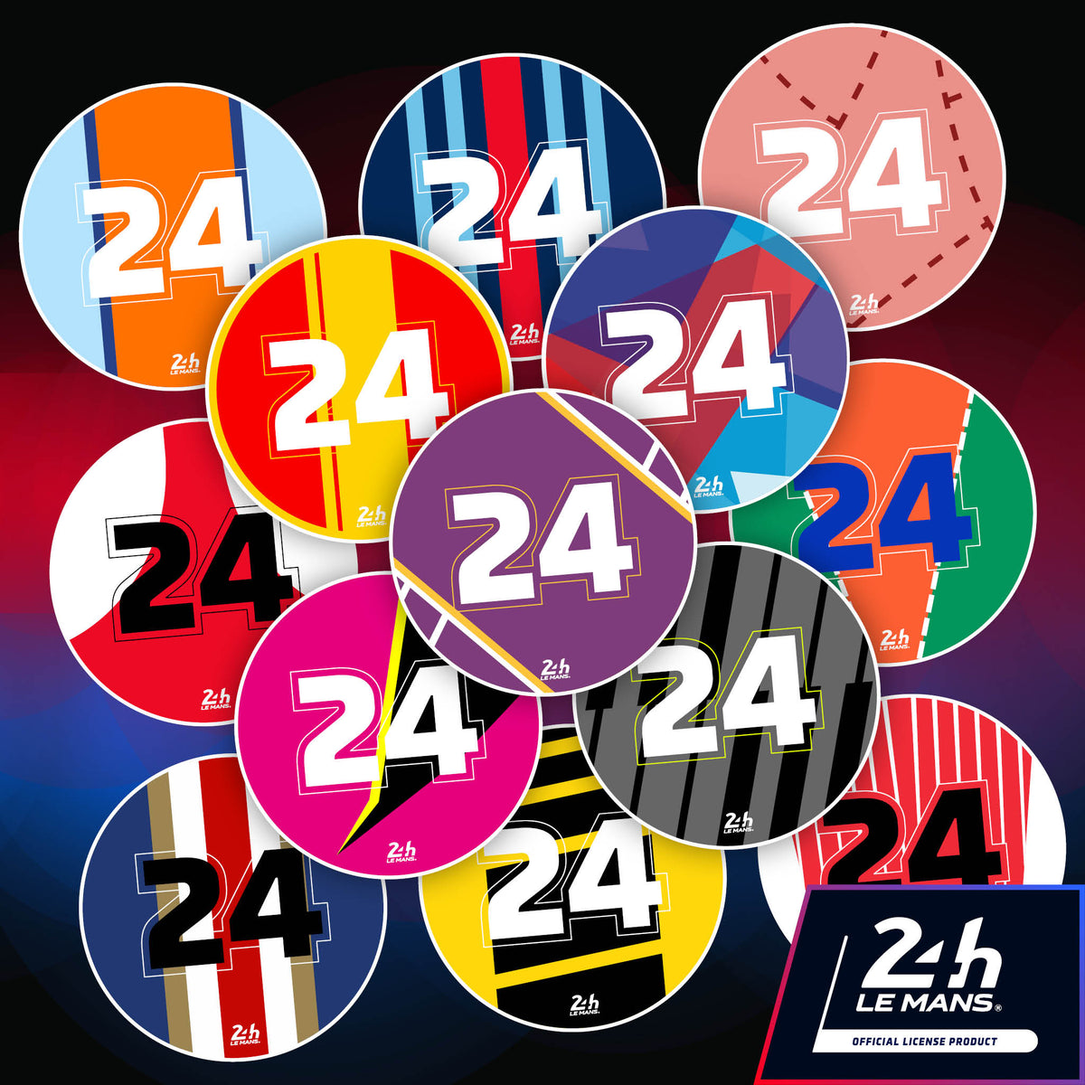 24h Iconic Liveries &#39;24&#39; - 400mm Diameter Door Racing Numbers (Pair)