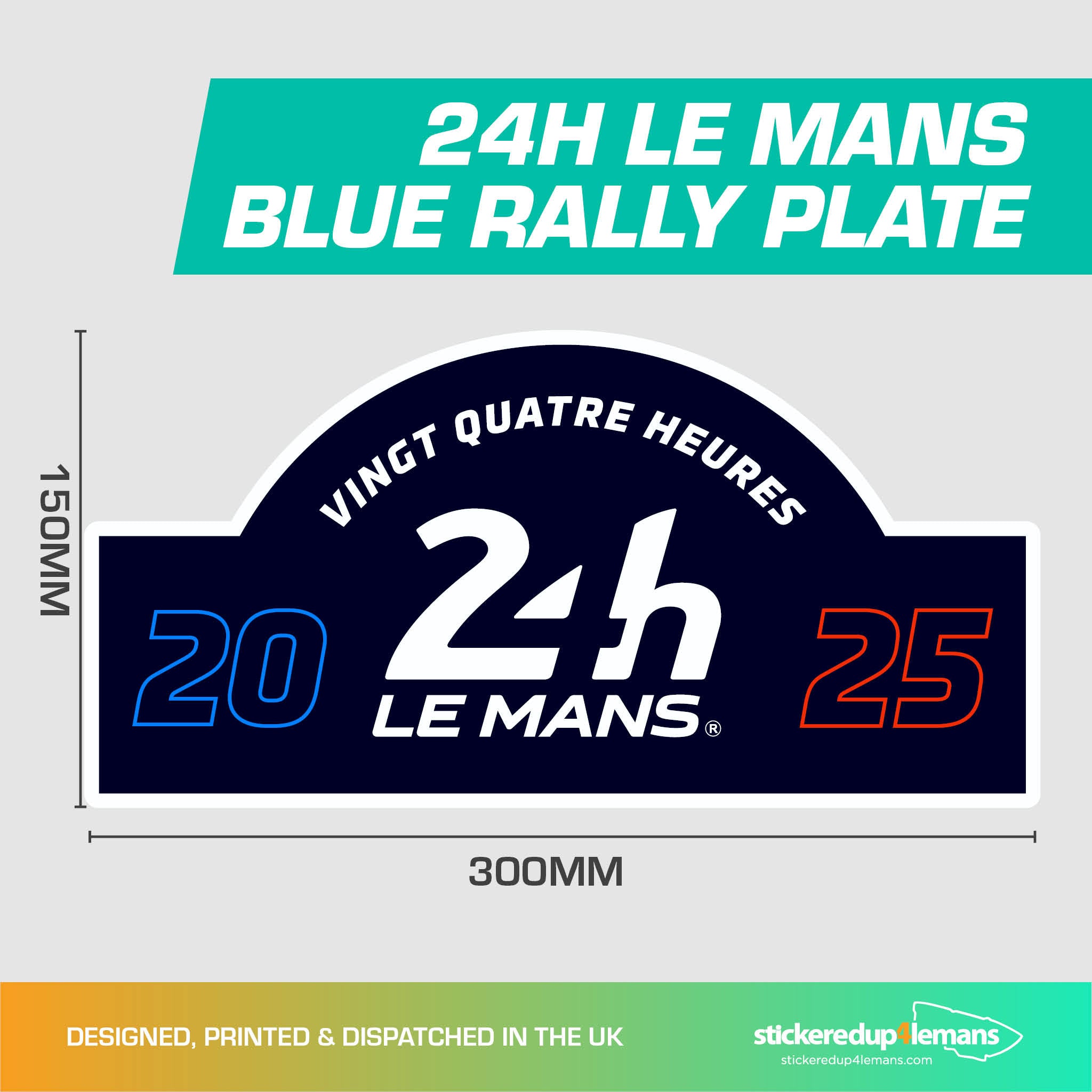 24h Le Mans Logo Rally Plate Style Sticker Decal - StickeredUp4LeMans