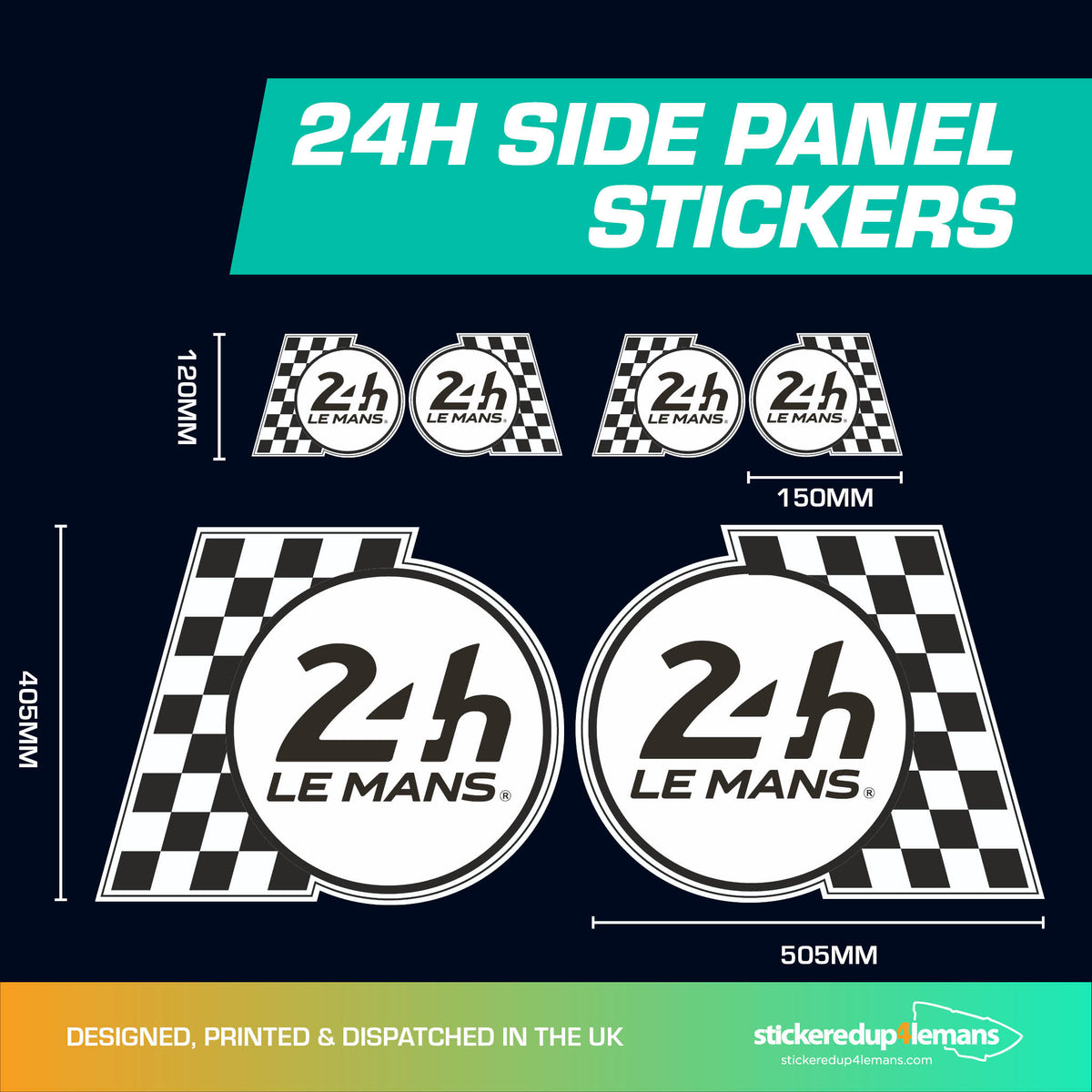 Official Le Mans Side Panel Flag Logo Sticker (2 Large &amp; 4 Small)