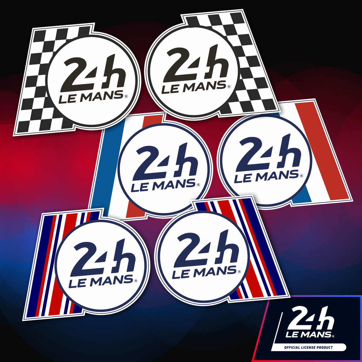 Official Le Mans Side Panel Flag Logo Sticker (2 Large &amp; 4 Small)