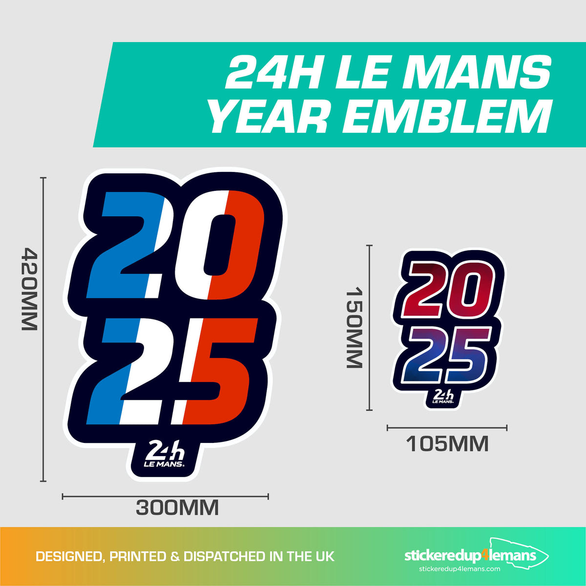 Official 24h Le Mans Year Emblem Stickers