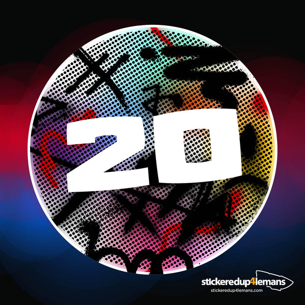 2024 Art Car Style No.20 - 400mm Diameter Door Racing Numbers (Pair ...