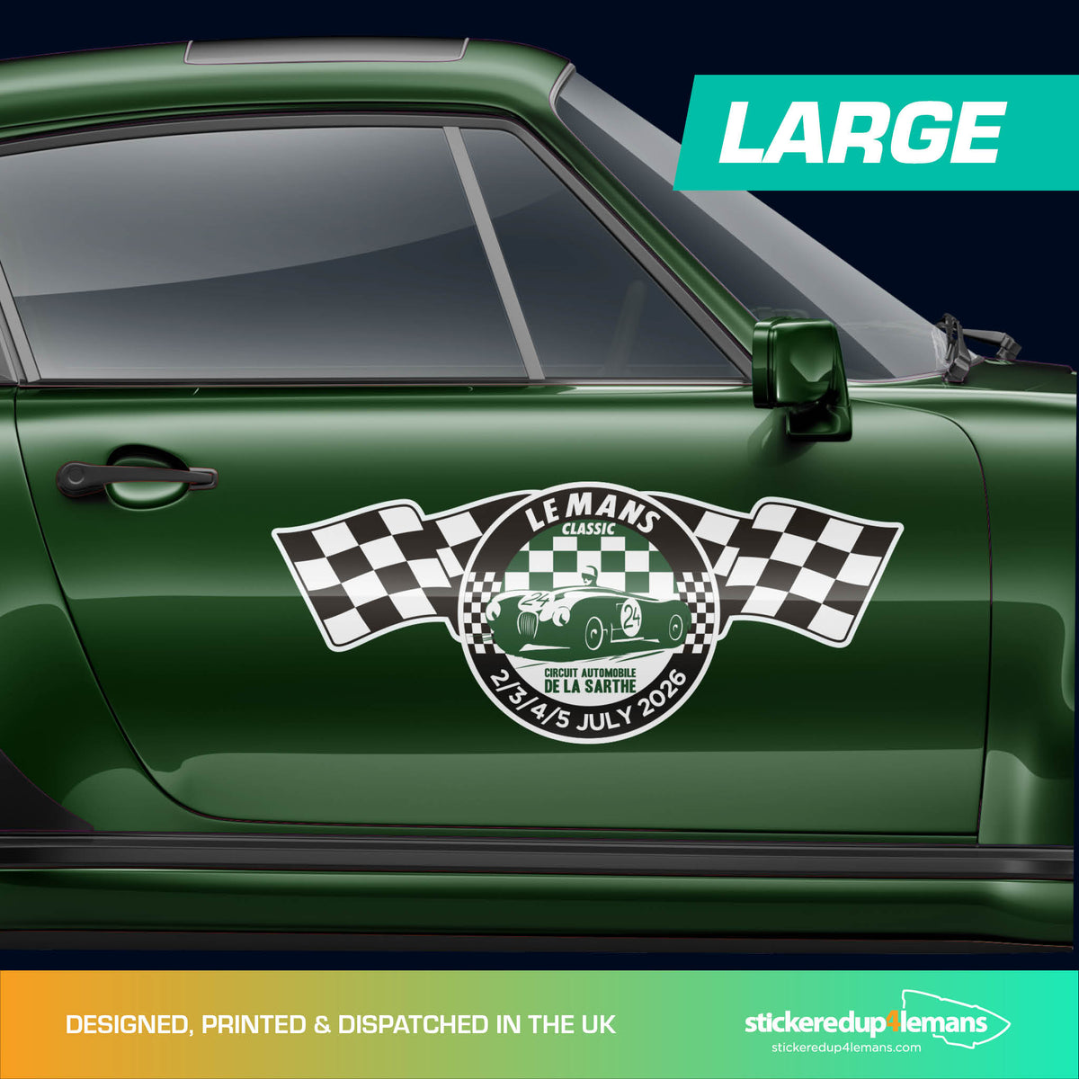 Le Mans Classic 2026 Chequered Flag Logo Sticker - StickeredUp4LeMans