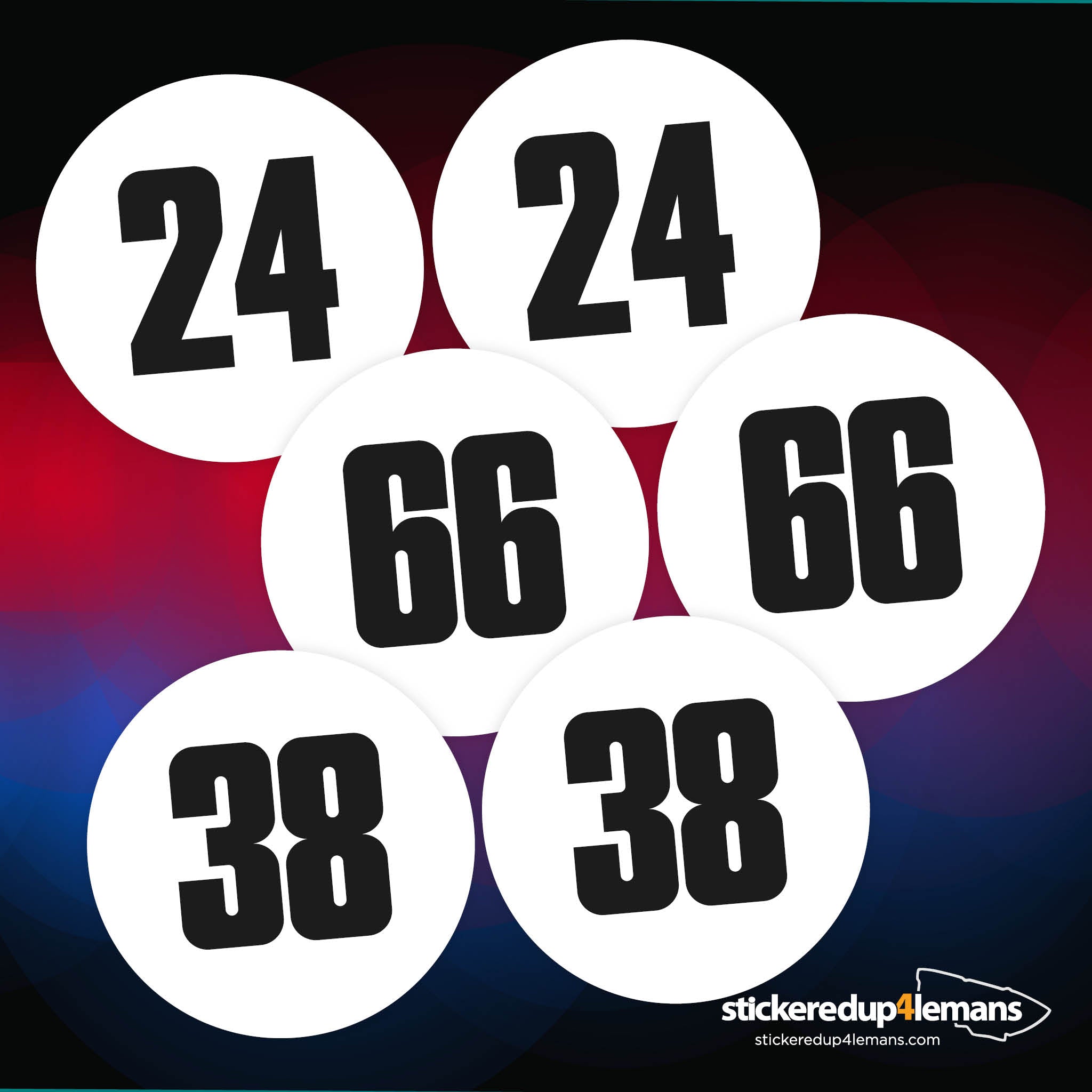 Race Number Stickers | Door Numbers - StickeredUp4LeMans