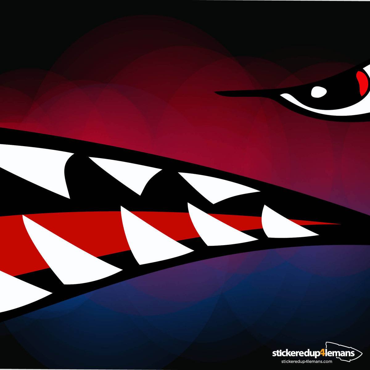 Large Shark Teeth Car Sticker Set