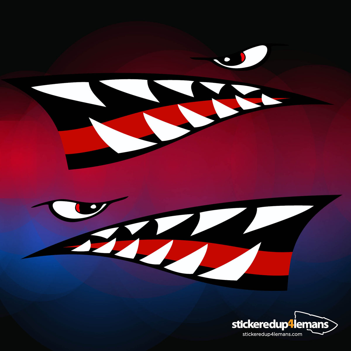 Large Shark Teeth Car Sticker Set