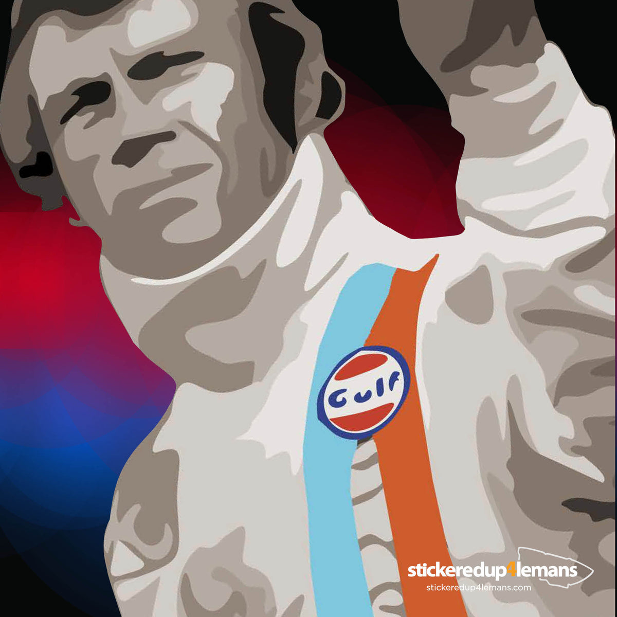 Steve McQueen 2 Finger Salute Sticker